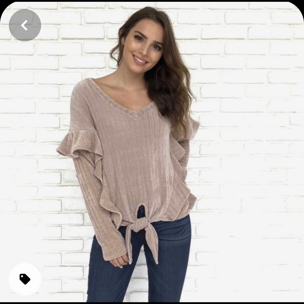 Dainty Hooligan NWT pink mauve ruffle sweater